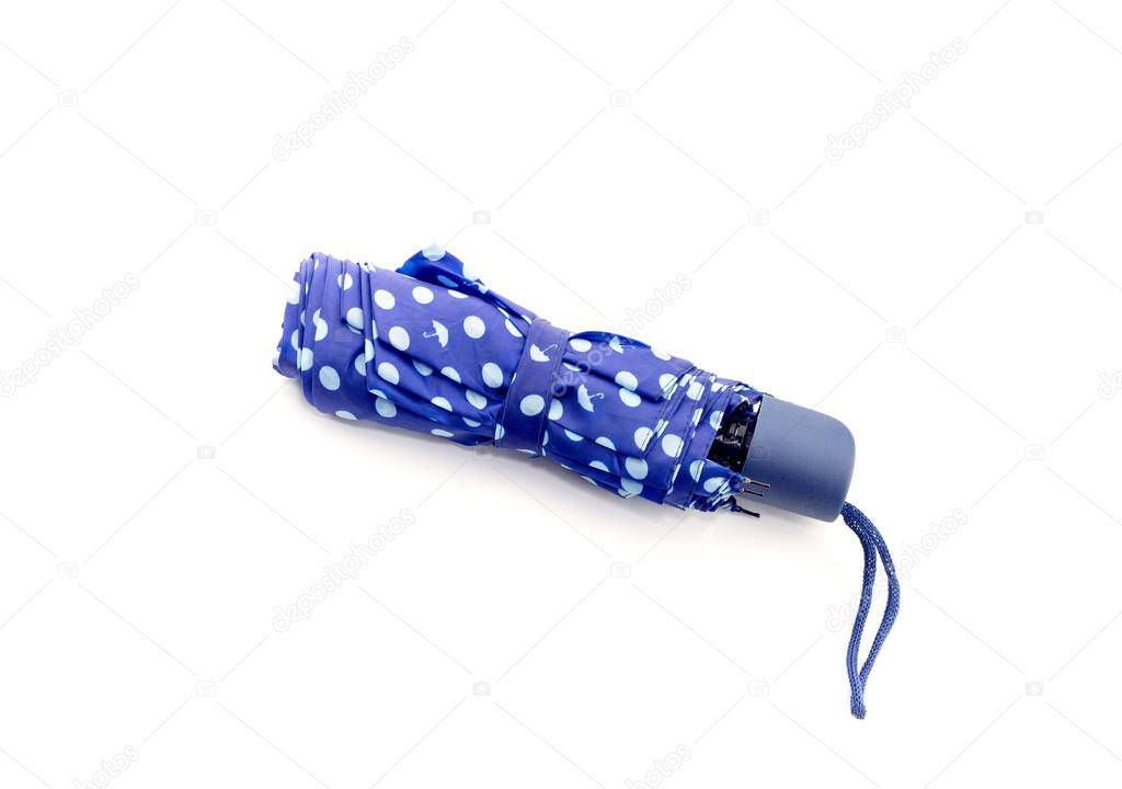 Blue female umbrella on a white background
