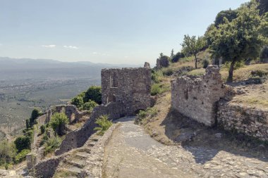 Açık hava müzesi Mystras. Yunanistan 'ın ortaçağ kenti, Sparta kenti yakınlarında. 
