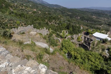 Açık hava müzesi Mystras. Yunanistan 'ın ortaçağ kenti, Sparta kenti yakınlarında. 