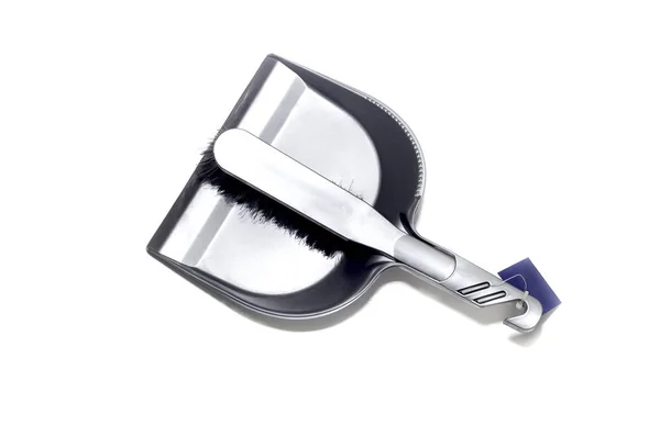 The gray floor sweeper brush and scoop close-up — Stock Photo, Image