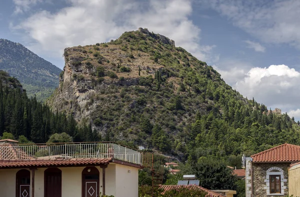 Υπαίθριο μουσείο Μυστράς στο βουνό. Η μεσαιωνική πόλη στην Ελλάδα — Φωτογραφία Αρχείου