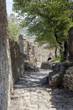 Açık hava müzesi Mistras. Yunanistan 'ın ortaçağ şehrinde, kasabanın yakınında. 