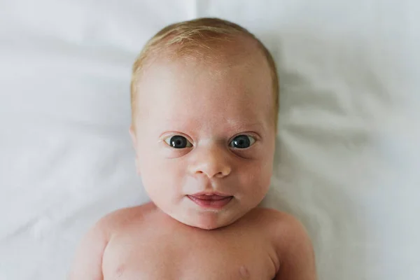 Χαριτωμένο Νεογέννητο Κοιτάζοντας Την Κάμερα Closeup — Φωτογραφία Αρχείου