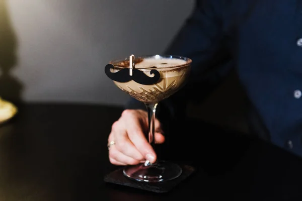 Coffee Cocktail Man Hand — Stock Photo, Image