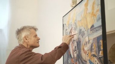 Ağlayan kadın ve adam Ukrayna 4 k genel Meydanı eski ressam çizer
