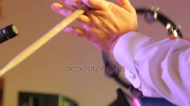 Müzik aleti tef veya bir arka plan üzerinde pandeiro