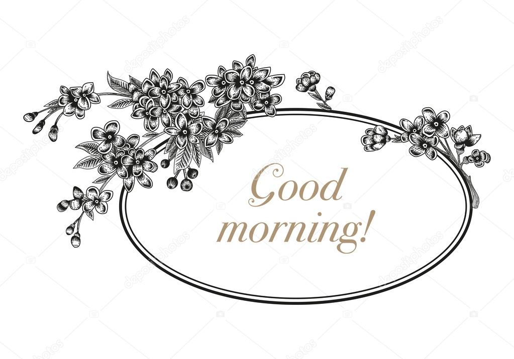 Flowers Elegant Vintage Card Classical Frame Vector Image By C Zgi Vector Stock 126757852 depositphotos