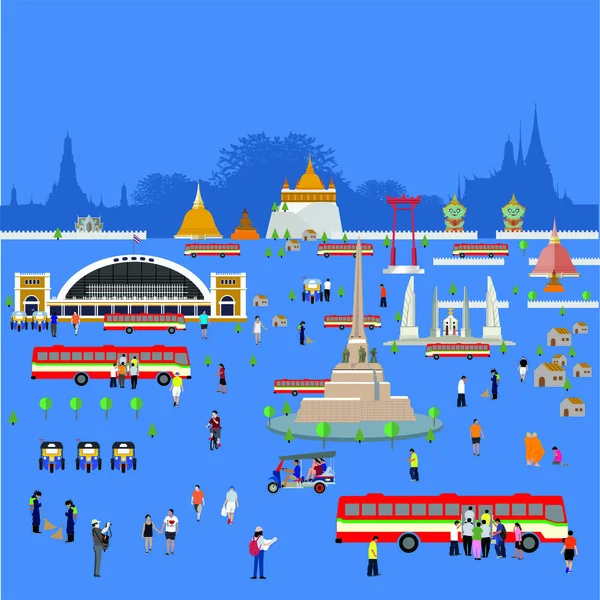 Bangkok Tayland yaşam tarzı eps 10 formatı