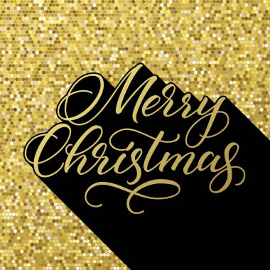 Neşeli Noel altın ve siyah tebrik kartı