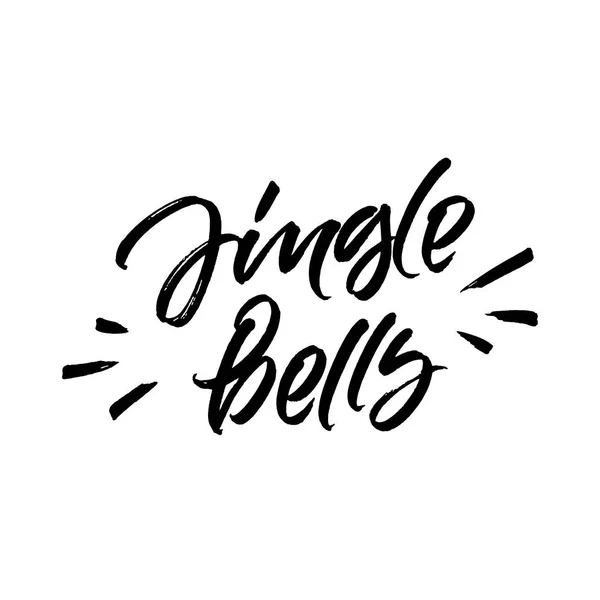 Jingle bells jul borste kalligrafi — Stock vektor