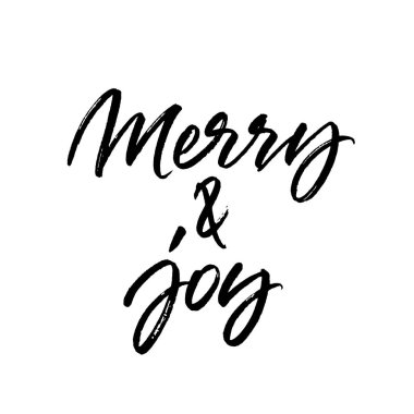 Merry ve sevinç Noel fırça hat