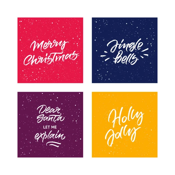 Conjunto de tarjetas de felicitación de Navidad — Vector de stock