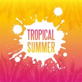Tropical summer paradise background with stipple effect