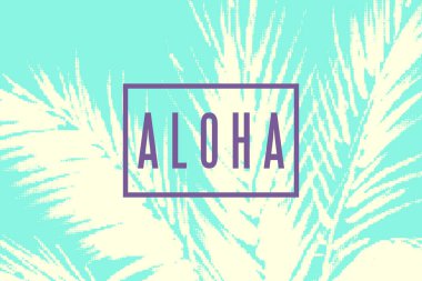 Aloha Hawaii tropik illüstrasyon