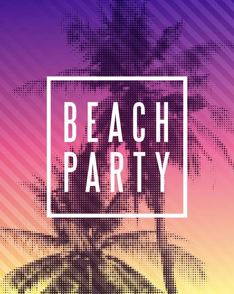 Tropical beach party poster design — Stock Vector