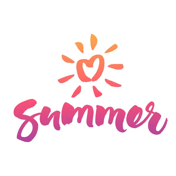 Szerelem a nyári ecset kalligráfia — Stock Vector
