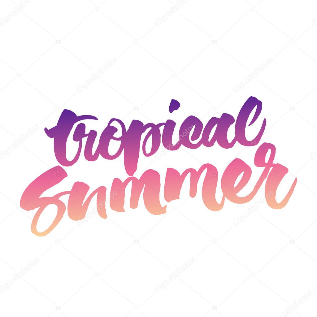 Tropical Summer hand lettering