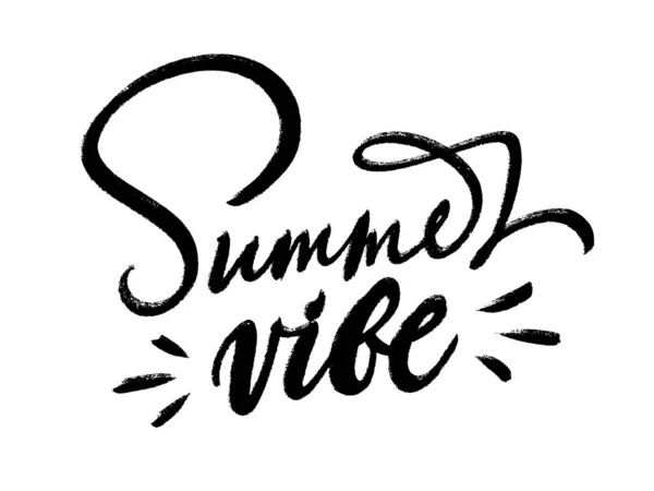 Summer Vibe Vektor Pinsel Schriftzug Isoliert Auf Weißem Hintergrund — Stockvektor