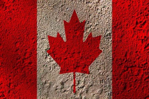 Bandera Canadá Una Textura Pared Fondo Concepto Soluciones Diseño — Foto de Stock