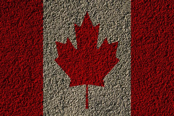 Bandeira Canadá Uma Textura Parede Fundo Conceito Soluções Design — Fotografia de Stock