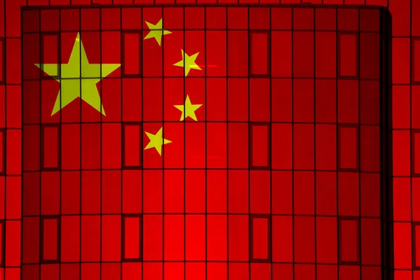 China Flagge Auf Einer Hintergrundwand Textur Das Konzept Der Designlösungen — Stockfoto