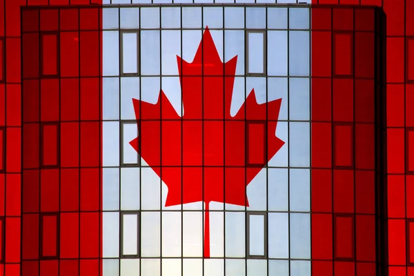 Bandera Canadá Una Textura Pared Fondo Concepto Soluciones Diseño —  Fotos de Stock