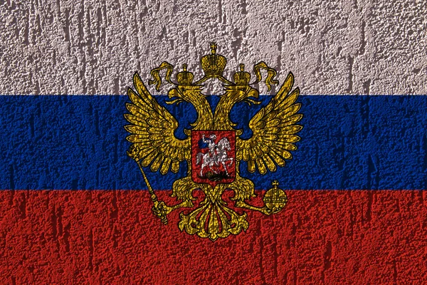 Флаг России Фоне Текстуры Стен Концепция Проектных Решений — стоковое фото