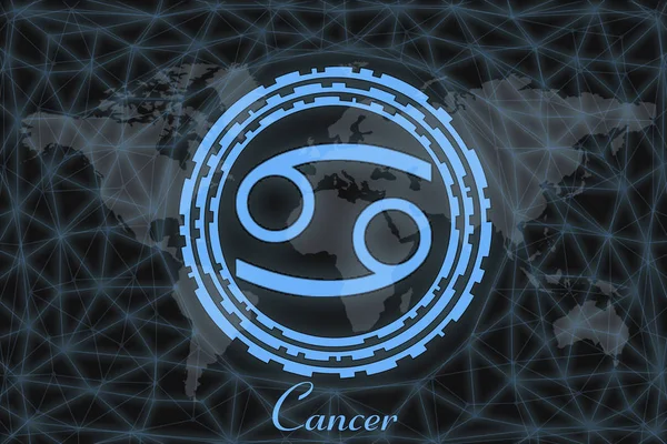 Ζώδιο Zodiac - Καρκίνος. αστρολογικό σύμβολο με την υπογραφή, στο βάθος της γης. Μπορεί να χρησιμοποιηθεί για ωροσκόπια. — Φωτογραφία Αρχείου