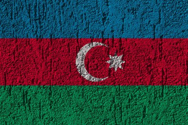 Arka planda Azerbaycan bayrağı var. Tasarımcı çözümleri kavramı.