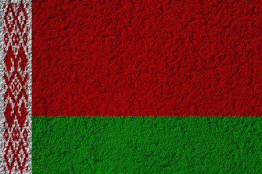 Arka planda Beyaz Rusya bayrağı var. Tasarımcı çözümleri kavramı.