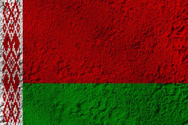 Arka planda Beyaz Rusya bayrağı var. Tasarımcı çözümleri kavramı.