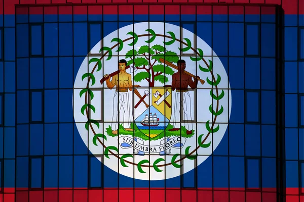 Belize Flagge Auf Der Hintergrundtextur Konzept Für Designerlösungen — Stockfoto