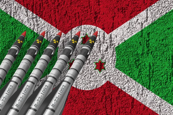 Burundi Bandeira Mísseis Balísticos Sobre Textura Fundo Conceito Soluções Design — Fotografia de Stock