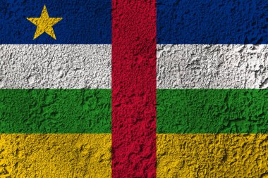 Arka planda Orta Afrika Cumhuriyeti bayrağı var. Tasarımcı çözümleri kavramı.