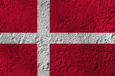 Arka planda Danimarka bayrağı. Tasarımcı çözümleri kavramı.