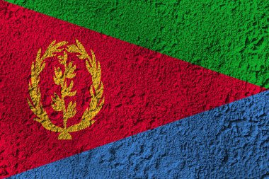 Arka planda Eritre bayrağı var. Tasarımcı çözümleri kavramı.