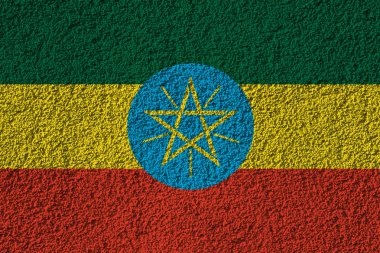 Arka planda Etiyopya bayrağı var. Tasarımcı çözümleri kavramı.