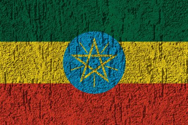 Arka planda Etiyopya bayrağı var. Tasarımcı çözümleri kavramı.
