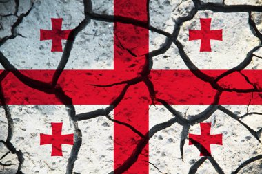 Arka planda Georgia bayrağı var. Tasarımcı çözümleri kavramı.