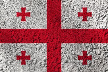 Arka planda Georgia bayrağı var. Tasarımcı çözümleri kavramı.