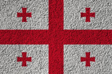 Arka planda Georgia bayrağı var. Tasarımcı çözümleri kavramı.