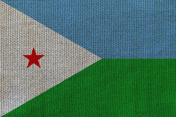 Σημαία Τζιμπουτί Στην Υφή Φόντου Έννοια Για Σχεδιαστικές Λύσεις — Φωτογραφία Αρχείου