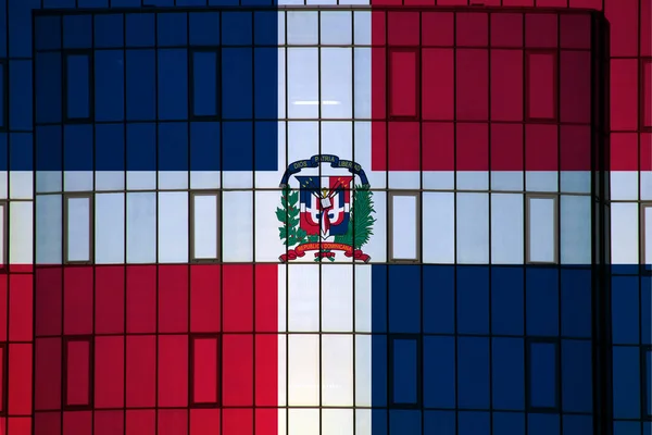 Σημαία Dominicana Στην Υφή Φόντου Έννοια Για Σχεδιαστικές Λύσεις — Φωτογραφία Αρχείου