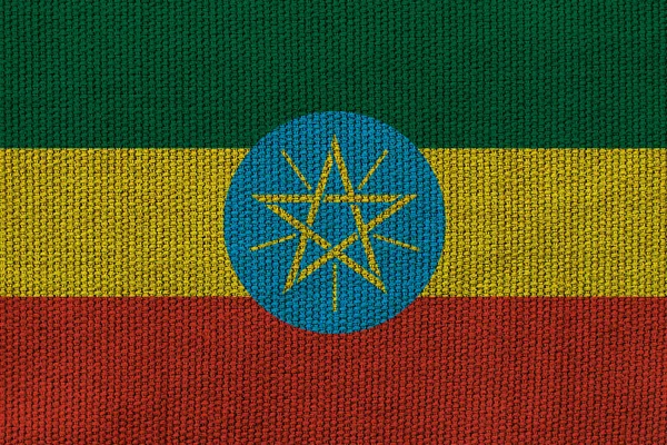 Σημαία Της Αιθιοπίας Στην Υφή Φόντου Έννοια Για Σχεδιαστικές Λύσεις — Φωτογραφία Αρχείου