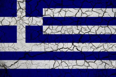 Arka planda Yunanistan bayrağı var. Tasarımcı çözümleri kavramı.