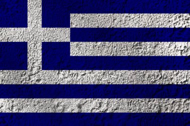 Arka planda Yunanistan bayrağı var. Tasarımcı çözümleri kavramı.