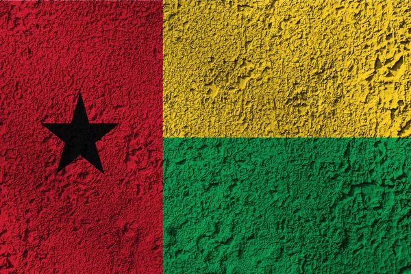 Guinea Bissau Flagge Auf Dem Hintergrund Textur Konzept Für Designerlösungen — Stockfoto