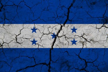 Arka planda Honduras bayrağı var. Tasarımcı çözümleri kavramı.