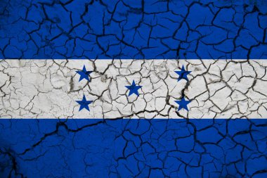 Arka planda Honduras bayrağı var. Tasarımcı çözümleri kavramı.