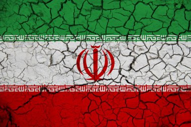 Arka planda İran bayrağı var. Tasarımcı çözümleri kavramı.